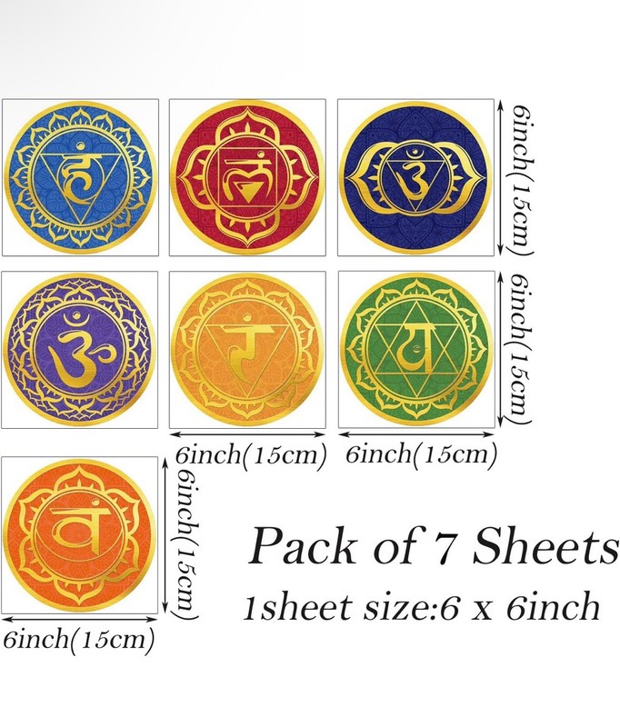 Maydahui 7 Sheets Chakra Wall Stickers Yoga Zen Meditation Room Wall Decals gallery