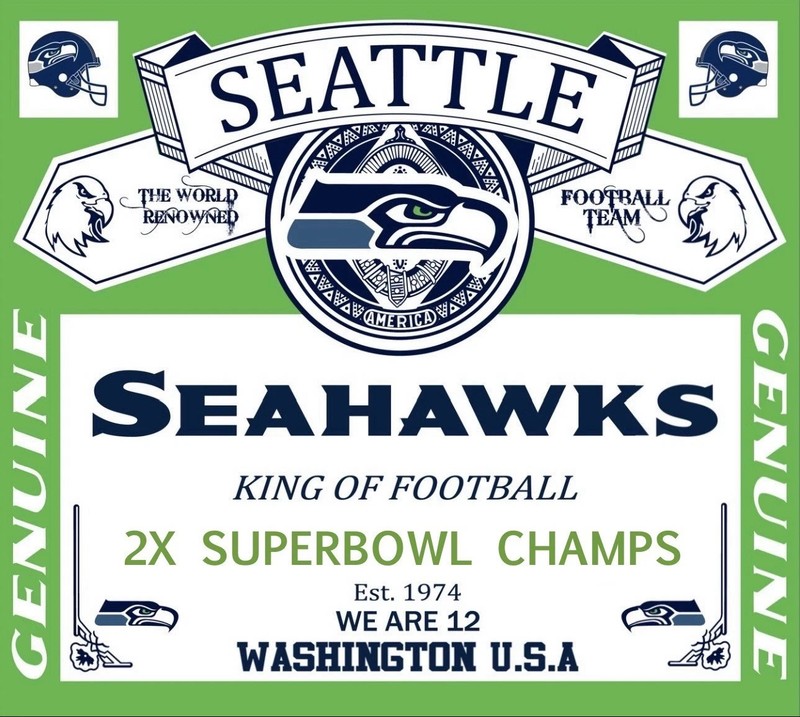Seattle Seahawks Genuine Bud Sticker *NEW* Measures 4″ x 3.5″ WASHINGTON U.S.A.