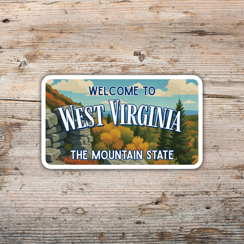 Welcome to West Virginia Sticker The Mountain State Vinyl Waterproof Decal