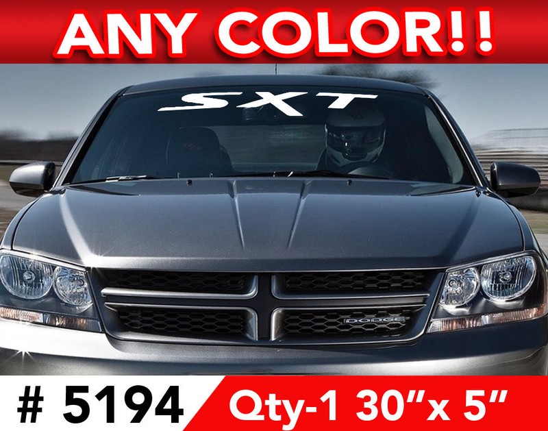 CHARGER AVENGER ” SXT ” WINDSHIELD DECAL STICKER 30″w x 5″h in Any 1 Color