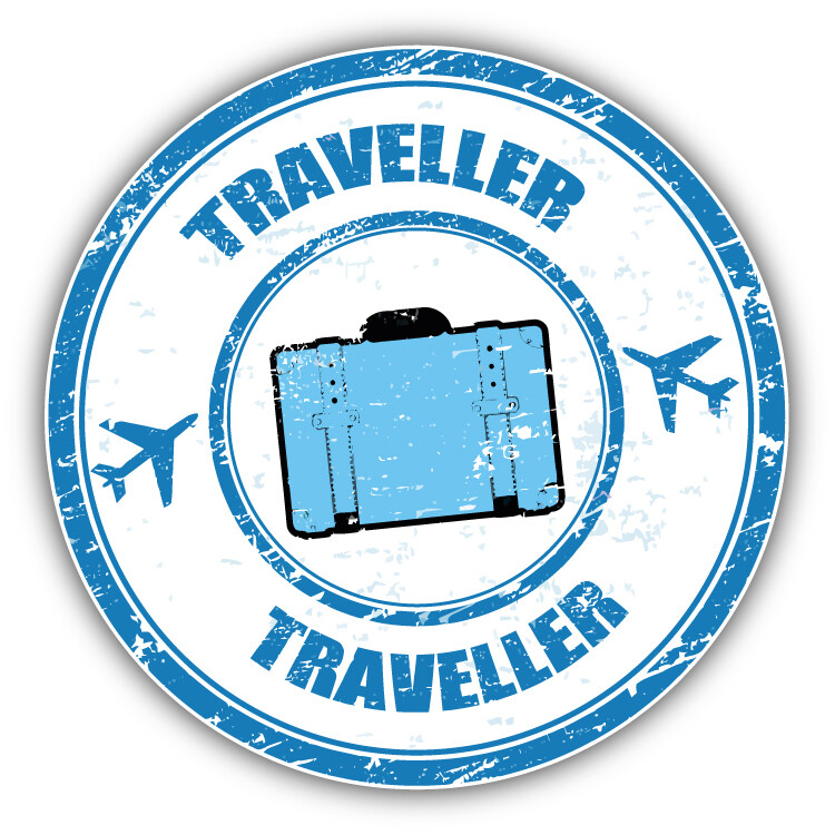 Traveller Plane Grunge Stamp Car Bumper Sticker Decal