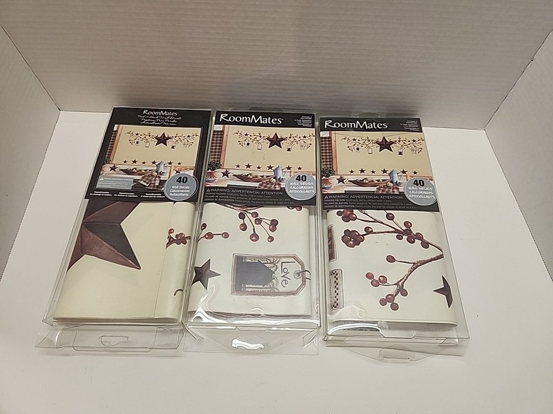 Country Stars and Berries Peel and Stick Wall Decals Set Of 3 RoomMates