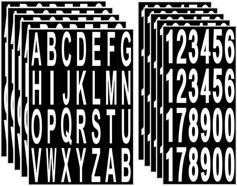 10 Sheet 3 Inch Mailbox Numbers and Letters Cut Classic Style Self-Adhesive Viny gallery