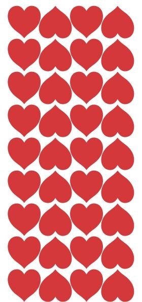Red Heart Hearts Stickers Sticker 1″ DC20-032