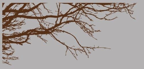 Innovative Stencils Brown Tree Top Branches Wall Decal Vinyl Sticker 100" W 44" gallery