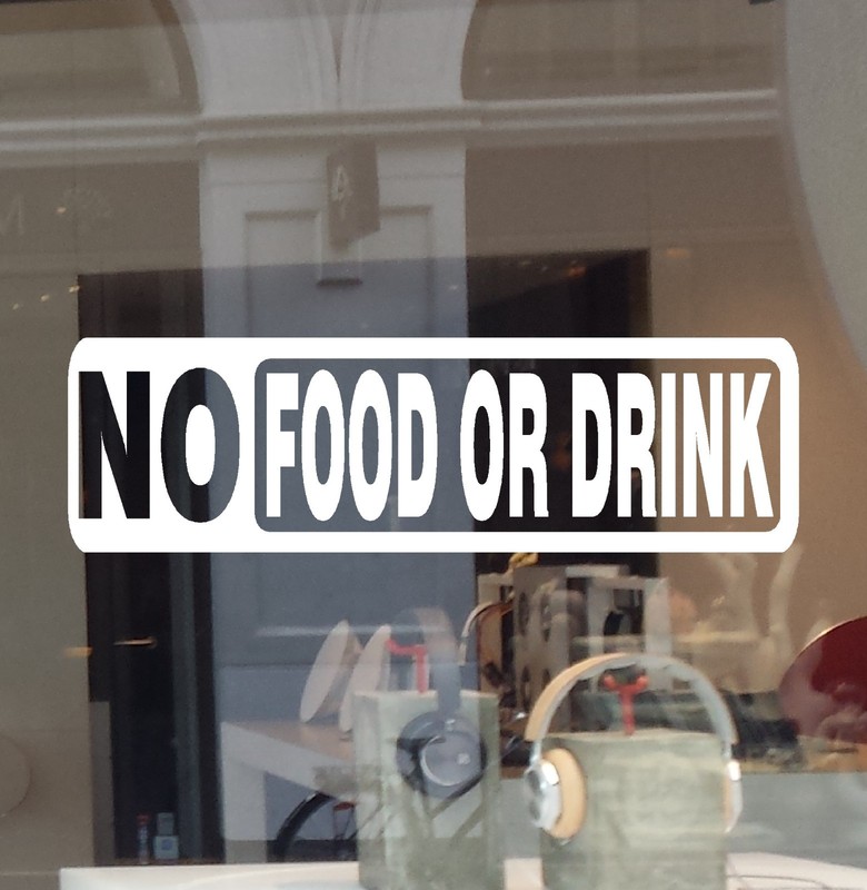 No Food or Drink Business Sign Decal Vinyl Sticker No Dog No Cat Door Window #1