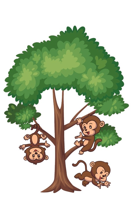 Vinyl Adhesive Monkeys Decal Sticker Home Art Chimpanzee Vinyl Wall Decal 20×26