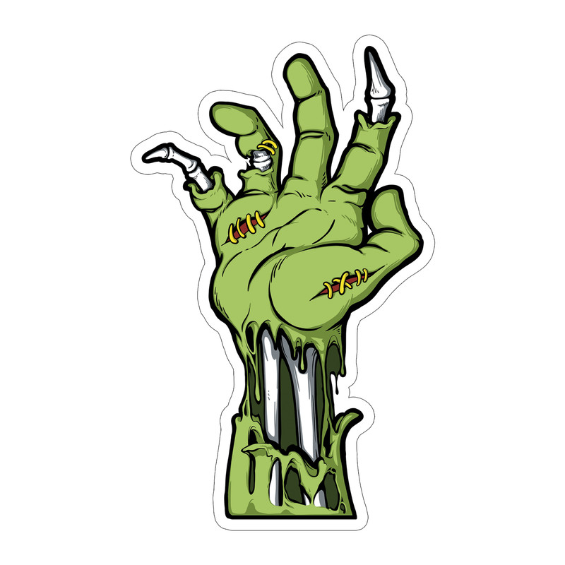 4″ Zombie Hand UV-Resist Sticker Decal | Car Laptop Window | Spooky Vinyl