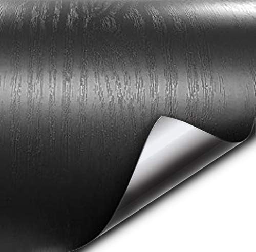 VViViD Black Ash Wood Grain Textured Vinyl Wrap 12"W x 48"L,
