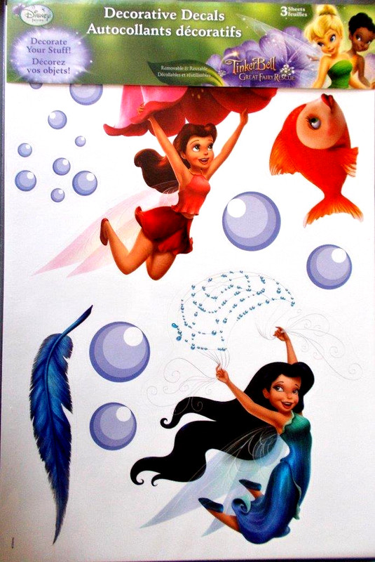 DISNEY FAIRIES Tinkerbell & Friends 48 REMOVABLE WALL STICKERS NEW FREE SHIP gallery