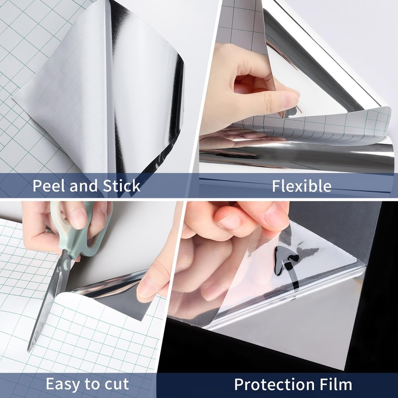 WESTICK Mirror Stickers for Walls Self Adhesive Mirror Wallpaper Sticker Peel... gallery