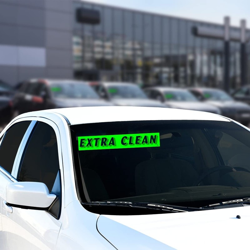 Chartreuse Green Vinyl Slogan Stickers 12Pack for Car Dealer Windshield Adve... gallery