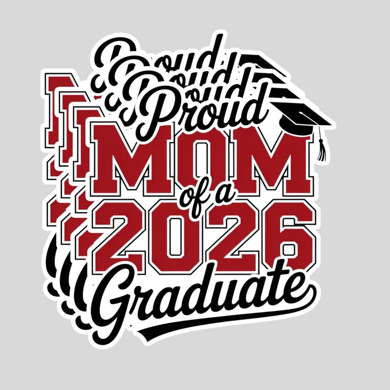 4PCS Class of 2026 Proud Mom Stickers – Graduation Year Vinyl Decals