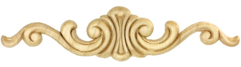 (5 Pack) 8-1/4 inch x 2 inch Birch Wavy Decorative Crown Applique