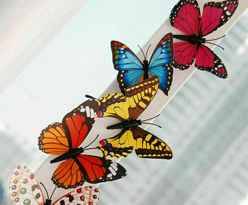 24pcs Multicolor Artificial Butterflies with Magnet Home Decorations Accessories