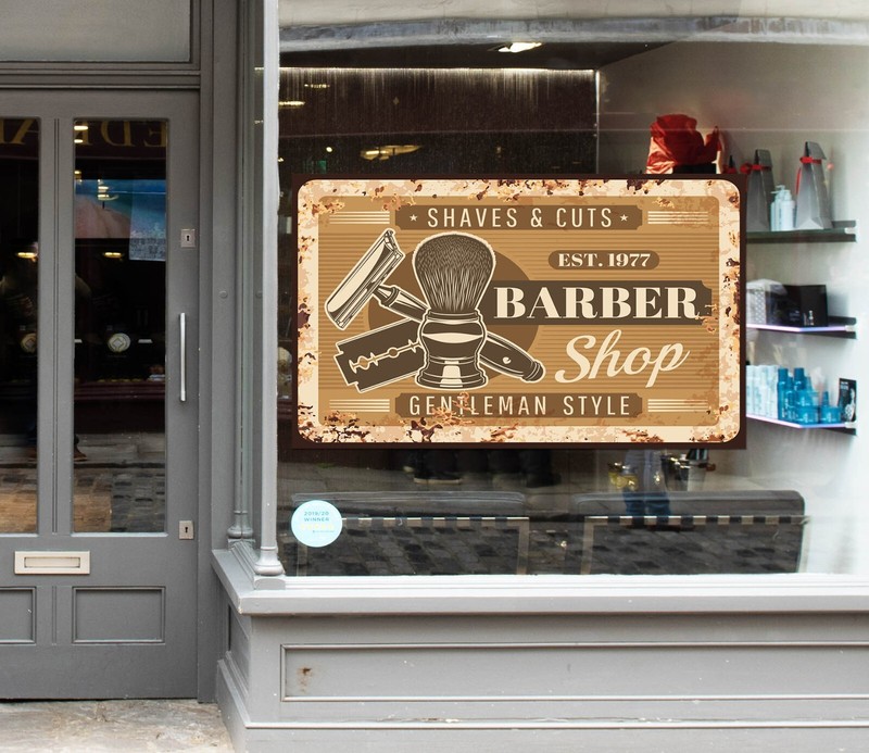 3D Man Hair Cut K45 Barber Shop Window Stickers Vinyl Wallpaper Wall Murals Pan