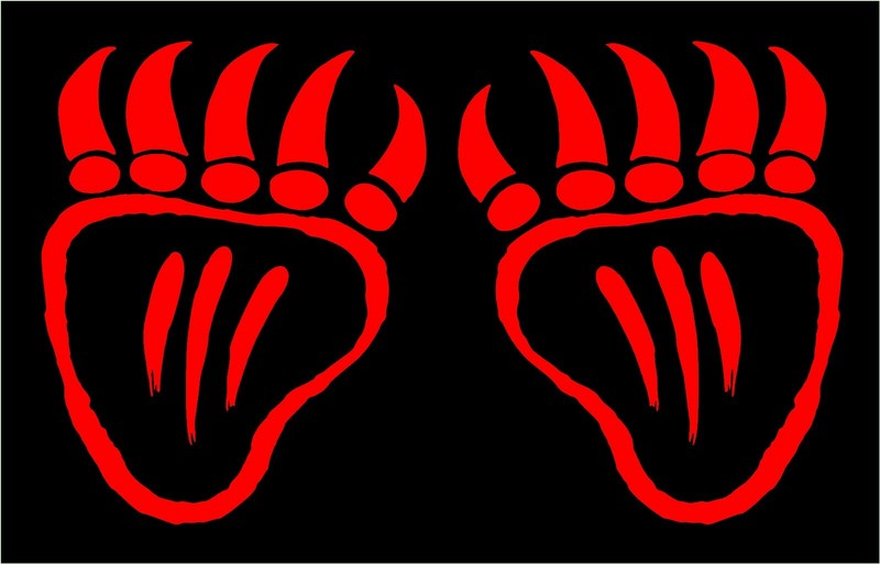 Bear Paws Decal Southwestern Tracks vinyl car window sticker mirrored image