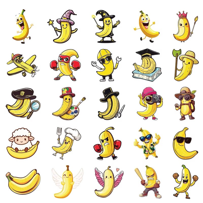 20 Random Cartoon Banana Stickers Fruit Decals Laptop Hydro Yeti Free Shipping! gallery