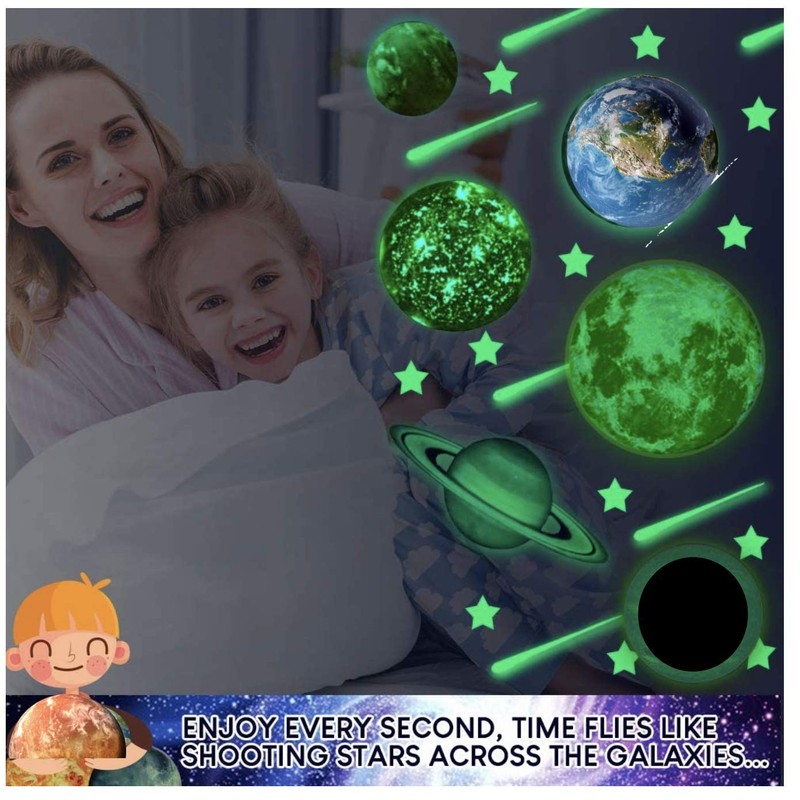 185+ PCS Glow in The Dark Stars and Planets 3D Realistic Ceiling Solar System... gallery