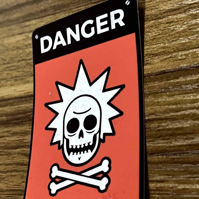 Rick and Morty “Danger Sign” Vinyl Sticker