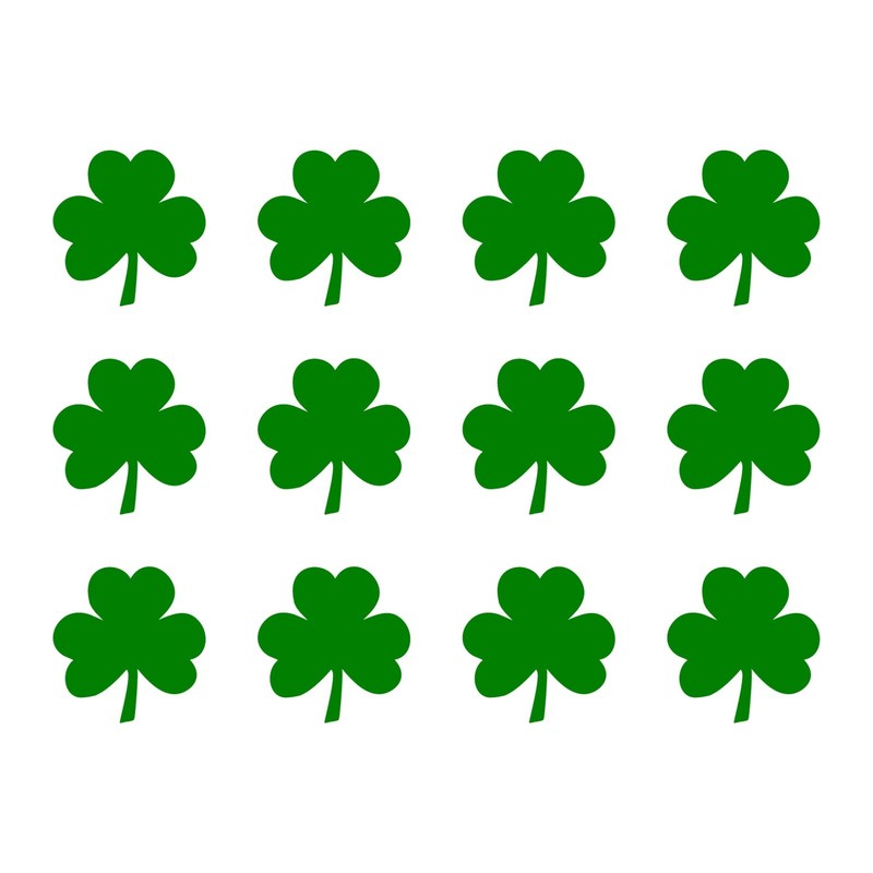 Irish Shamrock Vinyl Decals Phone Helmet Laptop Small Clover Stickers Set of 12