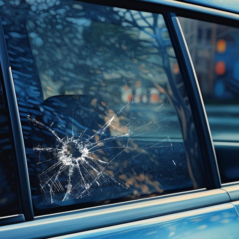 7.5" Broken Glass Decal - 3 Pack Waterproof Reusable Broken Screen Prank Sticker gallery