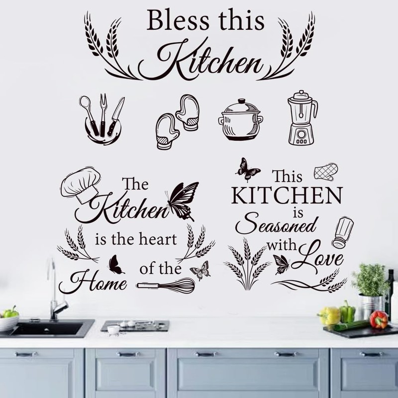 3 Set Kitchen Wall Decals Vinyl Wall Sticker Peel and Sticker Wall Decor for …