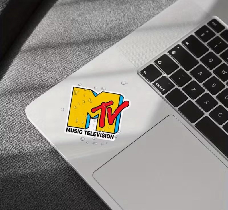 MTV Music Television Video Vtg Retro 80s 90s Yellow Print Vinyl Sticker Decal gallery