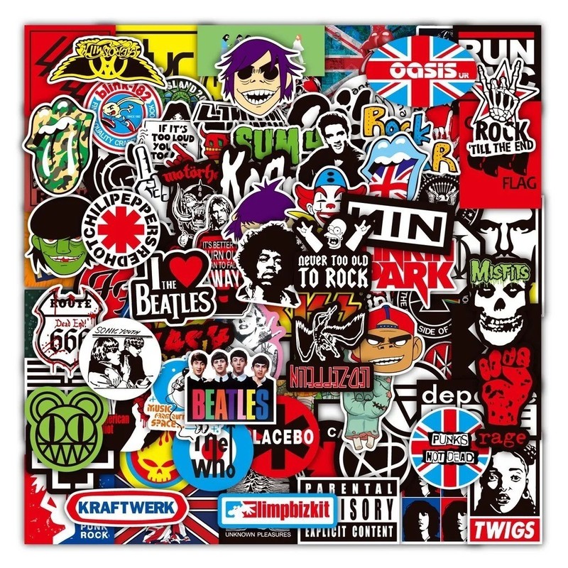 100PCS Rock Band Stickers Lot Punk Music Heavy Metal Bands Sticker Decal-USA