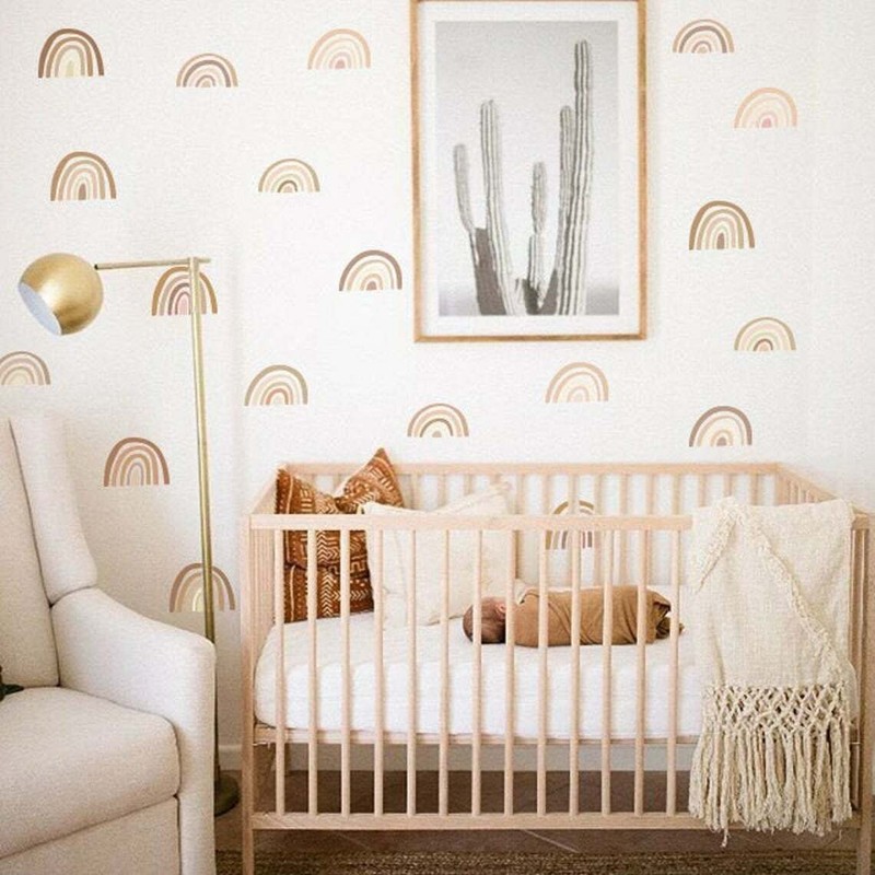 Muted Boho Rainbow – Hand Drawn Rainbow Wall Sticker