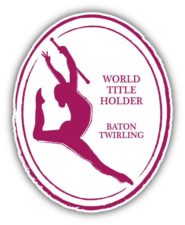 Baton Twirling Sport Retro Passport Stamp Car Bumper Sticker Decal
