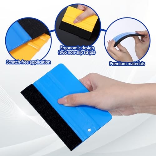 3 Pcs Squeegee for Vinyl, Black Felt Edge Vinyl Squeegee 4in, 5in, 6in Felt gallery