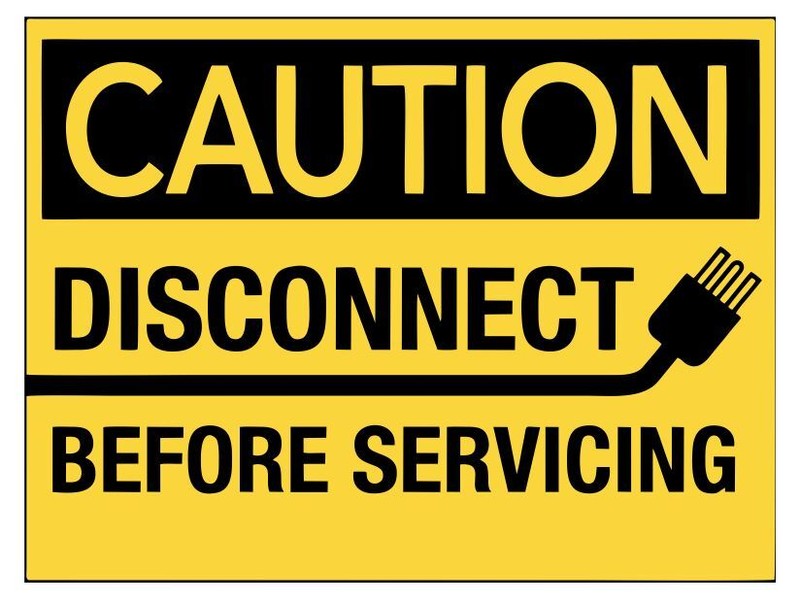 Caution Disconnect Before Servicing Safety Sign Sticker Decal Label D7315