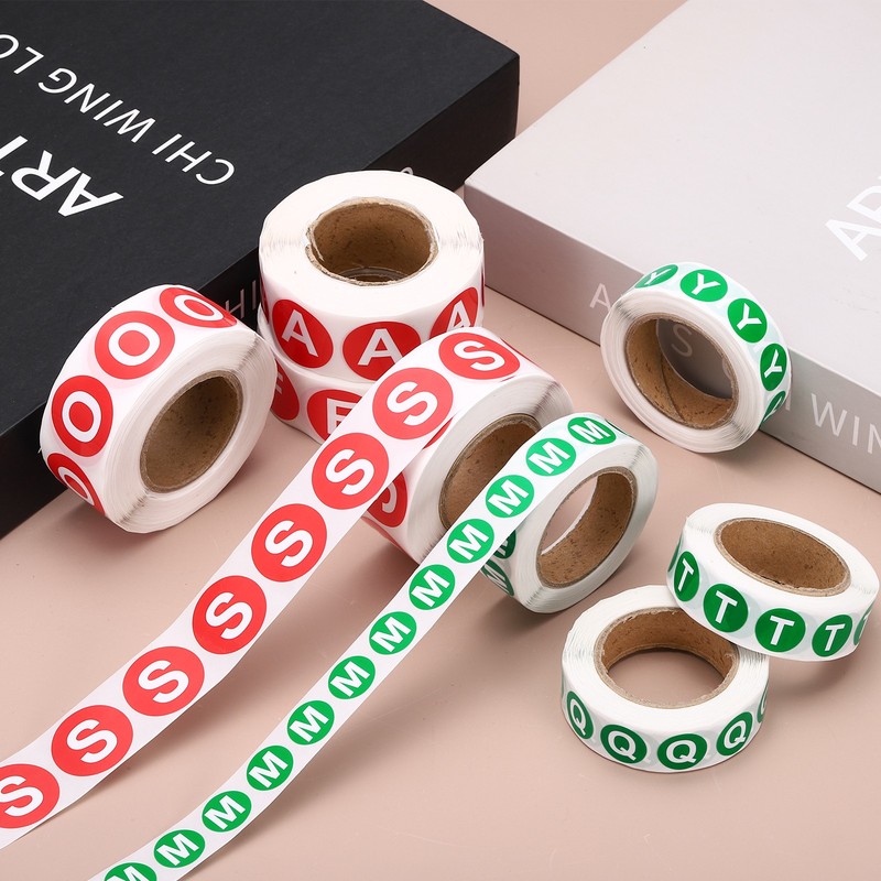 1" Letter Stickers, 600Pcs Alphabet Stickers Letter J for Office, Red gallery