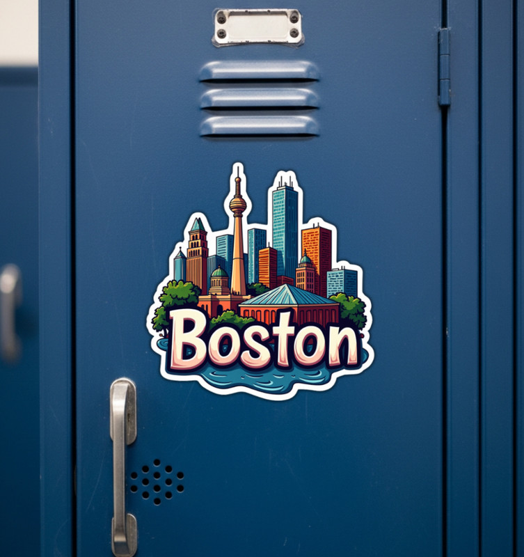Boston Massachusettes Fridge Magnet or Laptop Sticker gallery