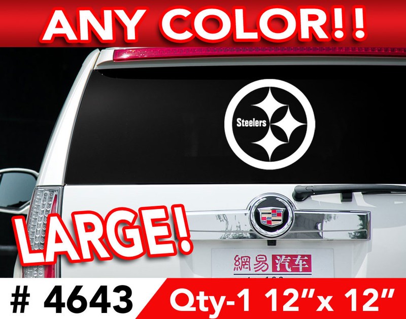 PITTSBURGH STEELERS ROUND LARGE DECAL STICKER 12″x 12″ ANY 1 COLOR