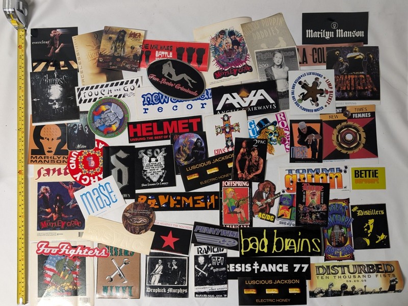 50+ Lot of 80s 90s 2000s Punk Rap Metal Rock Music Bands Decal Vinyl Stickers gallery