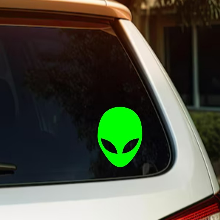 Alien Head vinyl decal- UFO area 51 encounters space Peace sticker decal New gallery