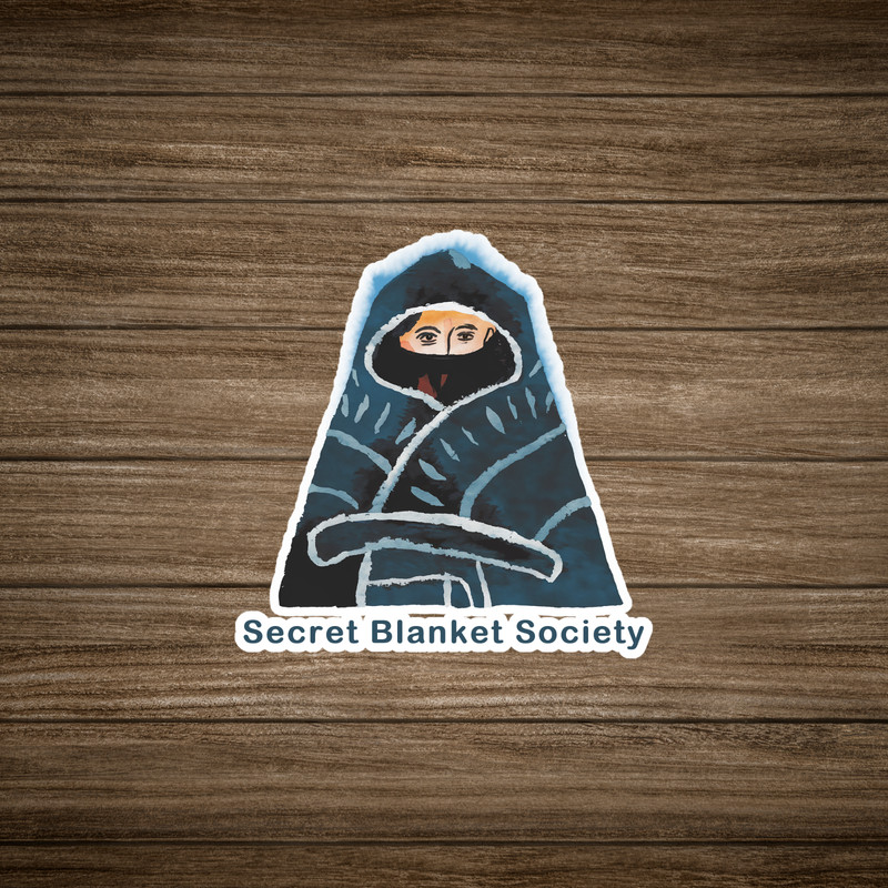 Secret Society Blanket: Mysterious Hooded Figure Art Sticker #1130