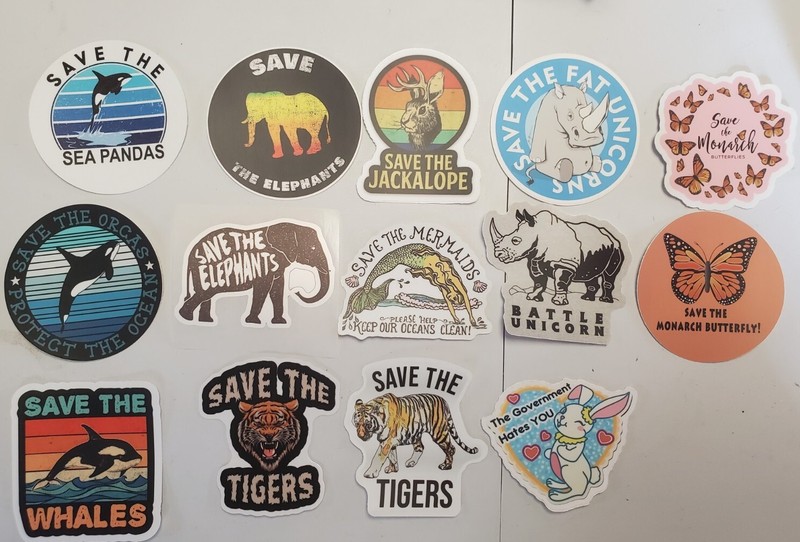 Endangered Species Stickers 14 pack *WORLDWIDE 🌐 SHIPPING* Audubon Muir WWF