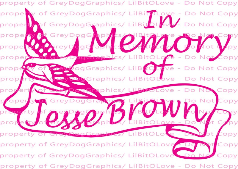 PERSONALIZED IN LOVING MEMORY VINYL DECAL BIRD & BANNER WITH NAME SCRIPT