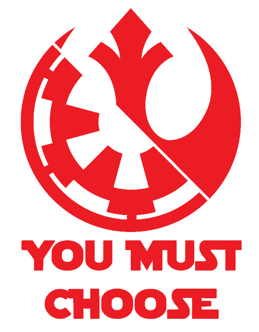 YOU MUST CHOOSE, STAR WARS, EMPIRE / REBEL, DARK /LIGHT, Decal Stickers for Cars gallery