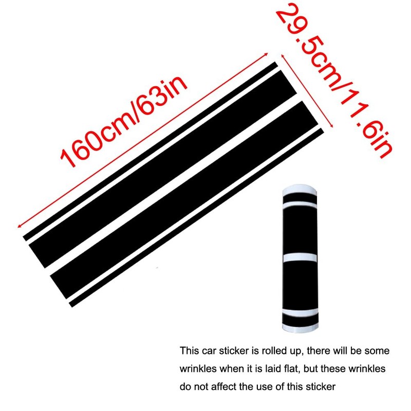 Car Hood Stripe Sticker Universal Auto Racing Stripes Body Side Decal Vinyl S... gallery