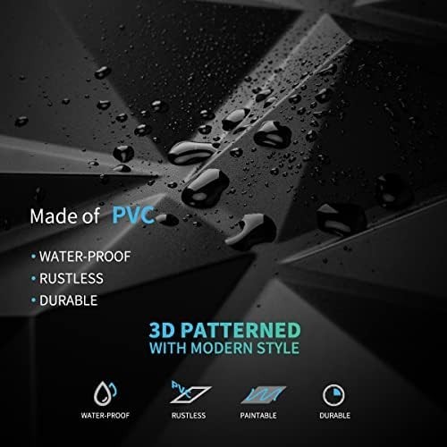 Decorative 3D Wall Panels in Diamond Design, 12"X12" Matt Black for Home and Off gallery