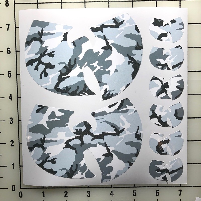 Wu Tang 5″ & 1.5″ Snow Urban Camo Vinyl Decal Sticker Set