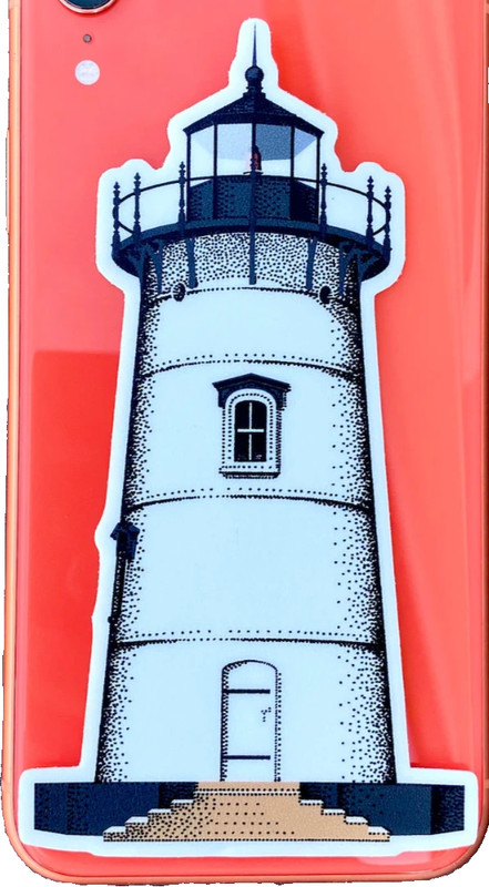 Edgartown Harbor Lighthouse MARTHAS VINEYARD Sticker *NEW* Measures 3" x 5"