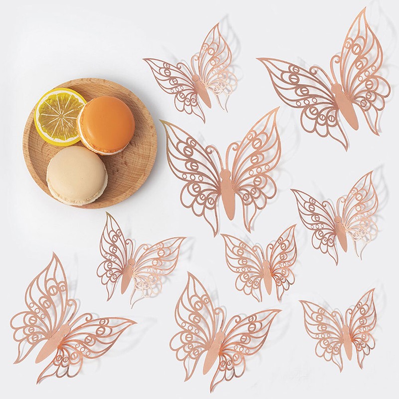 12x 3D Butterfly Wall Stickers Art Decoration Metallic Mural Wall Door Decals gallery
