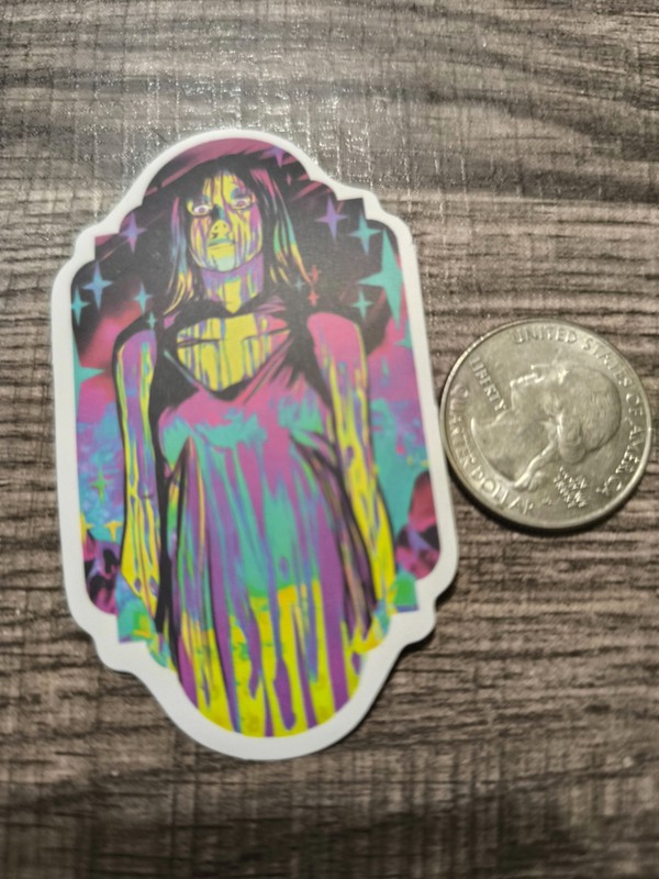 Carrie Sticker Horror Sissy Spacek 1976 Version Trippy Colors Stephen King Scary