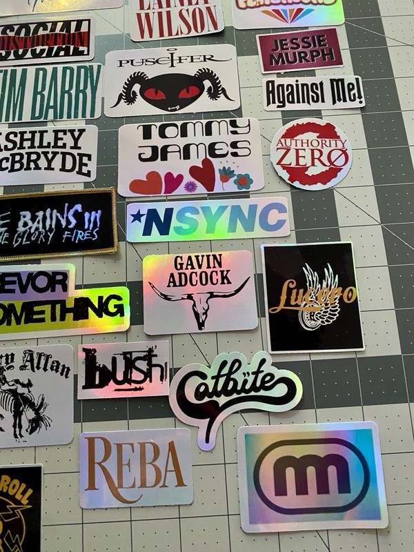 45 Rock Stickers Country R&B Pop Stickers Waterproof Holographic for Spec Order gallery