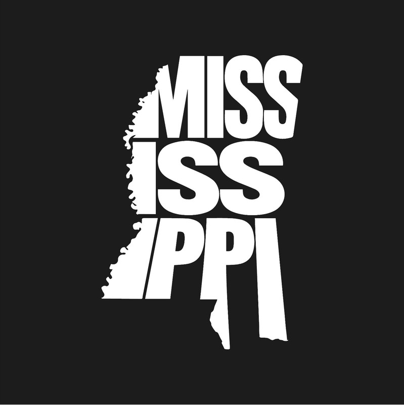 Mississippi State Typography Name Outline Vinyl Decal  State Art shape sticker